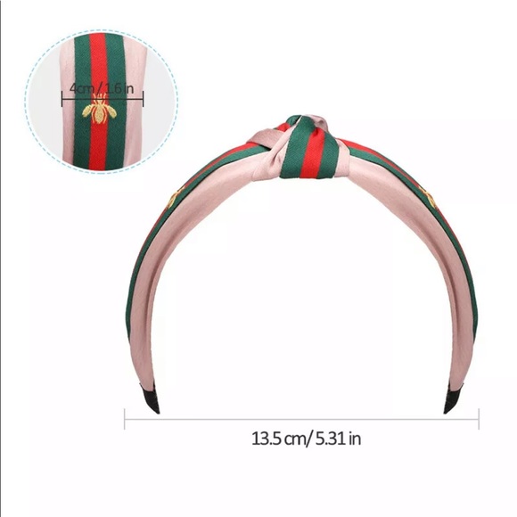 Turban Hairband Headband Striped Hair color pink - Picture 4 of 6